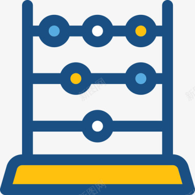 算盘矢量图算盘学校和教育双色调图标图标