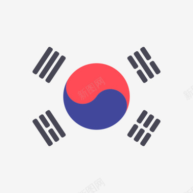韩国国际旗帜4方形图标图标