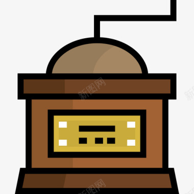 咖啡图册咖啡磨咖啡店11线性颜色图标图标