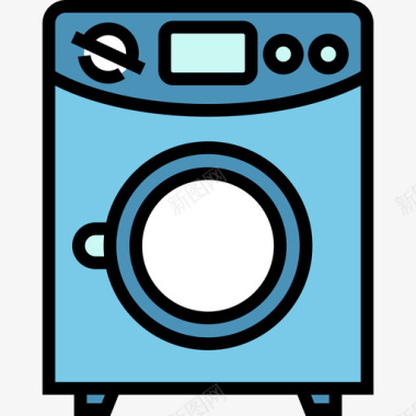 洗衣机小工具5线性颜色图标图标
