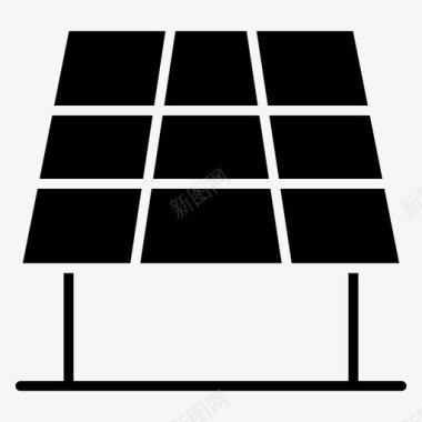 手绘太阳能板太阳能太阳能板能量填充图标图标