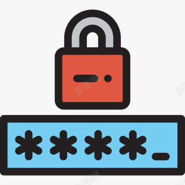 安全密码安全22线颜色图标图标