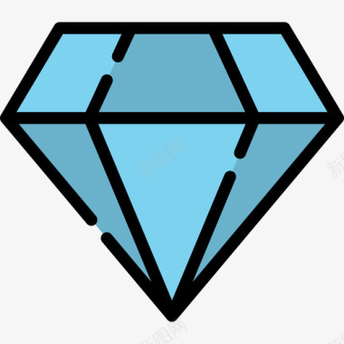 钻石电子和网络元素集合2线性颜色图标图标