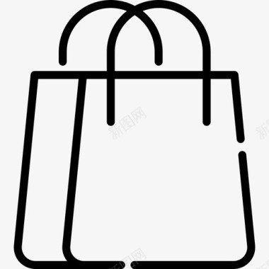 购物中心购物中心2包直线型图标图标