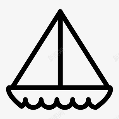 运动帆船假日海上图标图标