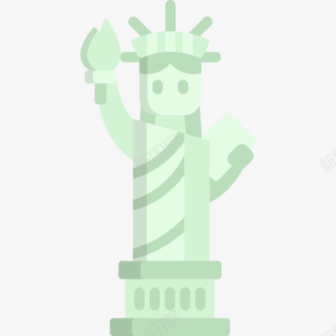 自由女神像美国5号扁平图标图标