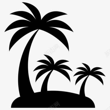 风景岛椰树风景图标图标