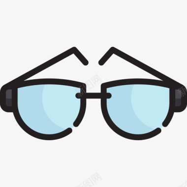 眼镜父亲节2线性颜色图标图标