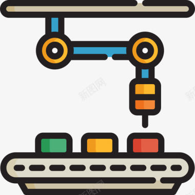 授课过程工业机器人工业过程2线性颜色图标图标