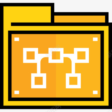 插图图标文件夹网页8线颜色图标图标
