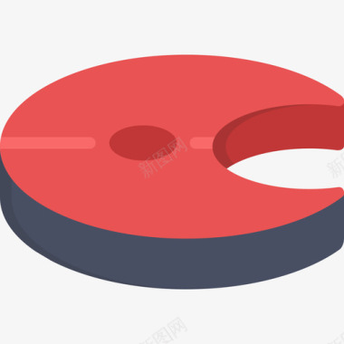 三文鱼烧烤平底图标图标