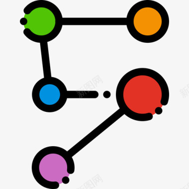 分子研究科学4线性颜色图标图标