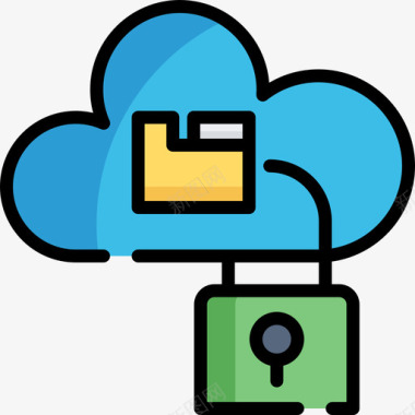 安全云计算互联网安全2线性颜色图标图标
