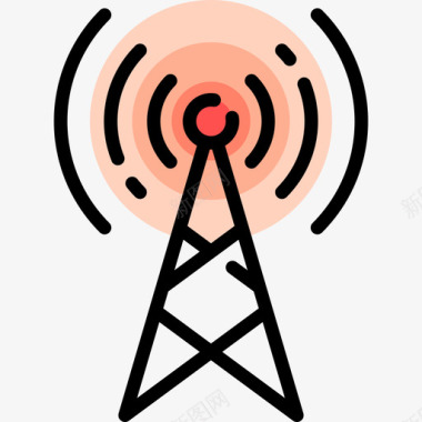 安全天线安全2线性颜色图标图标