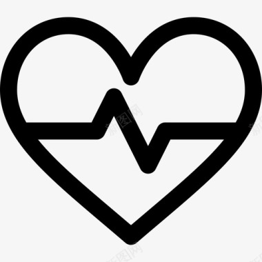 心电图心电图健康生活方式2线性图标图标
