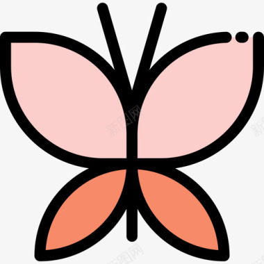 动物蝴蝶动物30线形颜色图标图标