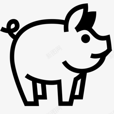 猪动物家猪图标图标
