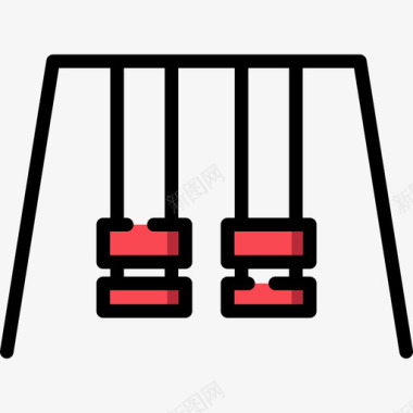 罂粟里秋千动物园里直线色图标图标