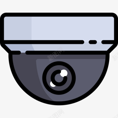 闭路电视安全2线性彩色图标图标