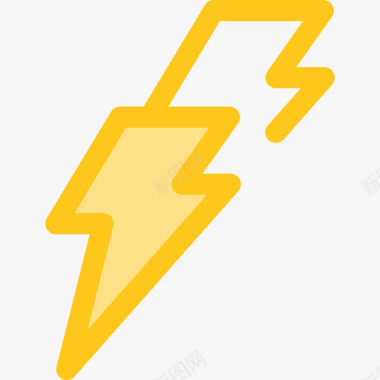黄色闪电闪电天气28黄色图标图标