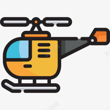 运输直升机运输33线性颜色图标图标