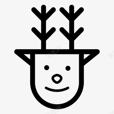 驯鹿圣诞节鲁道夫图标图标