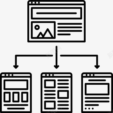 网站布局图标网站结构图标