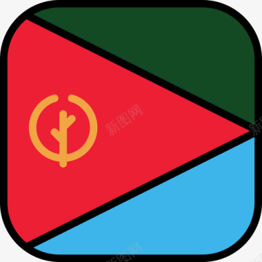 多彩方形厄立特里亚国旗收藏6圆形方形图标图标