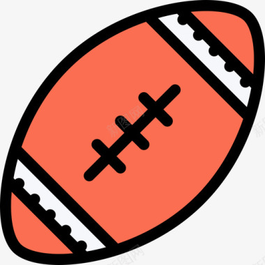 橄榄球橄榄球运动器材4彩色图标图标