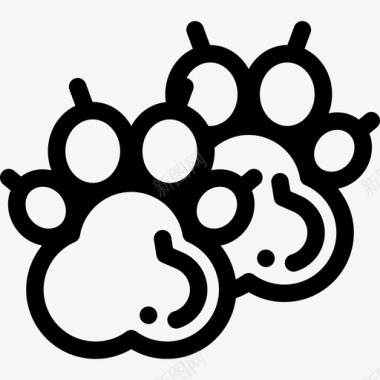 爪印农村3线状图标图标