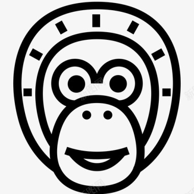 猩猩黑猩猩猩猩脸图标图标