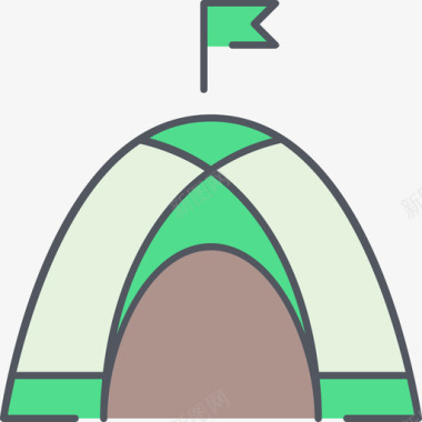 彩色小球帐篷探险2号彩色图标图标