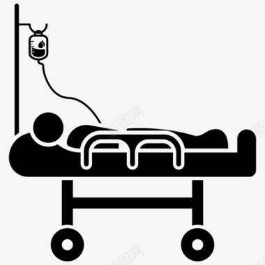 医疗轮床静脉输液袋图标图标