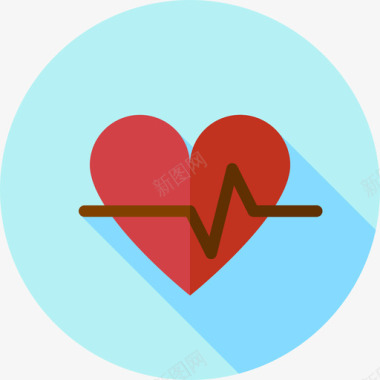 心电图心电图健康和水疗4平坦图标图标