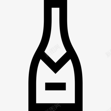 香槟酒吧和酒吧6直系图标图标