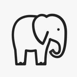 大象轮廓大象动物轮廓图标高清图片