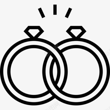 结婚素材结婚戒指18号婚礼直系图标图标