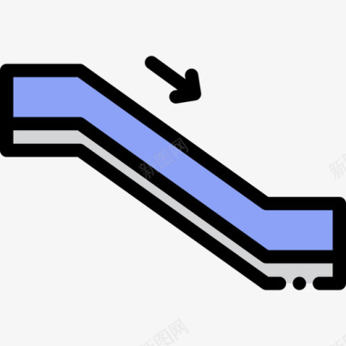 自动扶梯下行机场12线形颜色图标图标