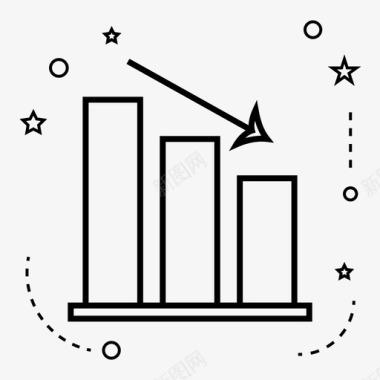 报告图表箭头图表减少图标图标