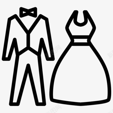 婚纱礼服爱情图标图标