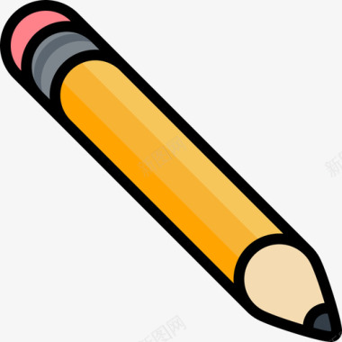 铅笔办公材料2线颜色图标图标