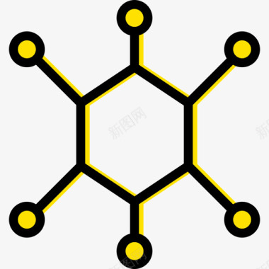 实验科学的图标分子科学18黄色图标图标