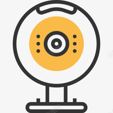 网络摄像头网络摄像头电子和设备3黄色阴影图标图标
