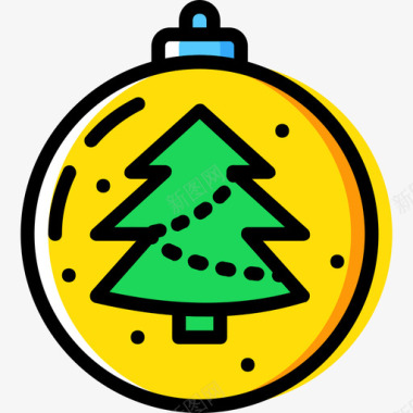 圣诞饰品冬季黄色图标图标