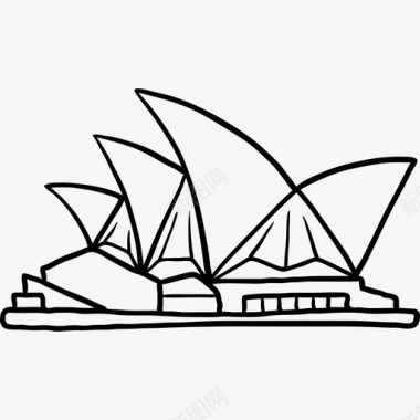 剧院悉尼歌剧院世界纪念碑2黑色图标图标