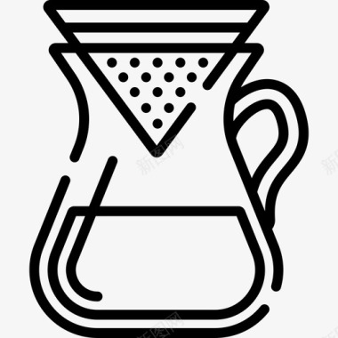 线型咖啡壶咖啡厅25直线型图标图标