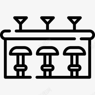 酒吧之夜酒吧酒吧和酒吧直系图标图标