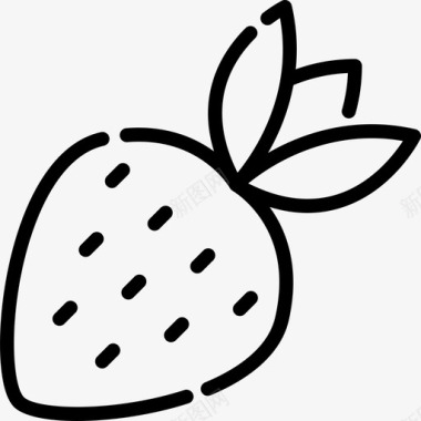 草莓草莓夏季食品饮料3线性图标图标