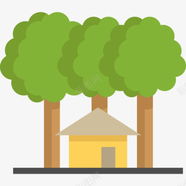 森林创意小木屋小木屋森林3号平房图标图标