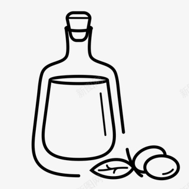 橄榄油瓶子图标图标